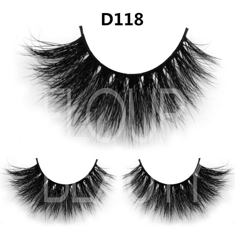 3D real mink false eyelashes with clear eyelash case China EA46